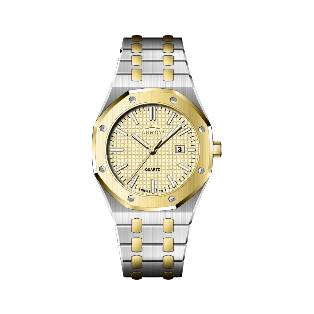 Arrow Luxury Watch For Men | Analog Display With Date | Stainless Steel Strap | With Color Variations (5907)-KYAMSTORE