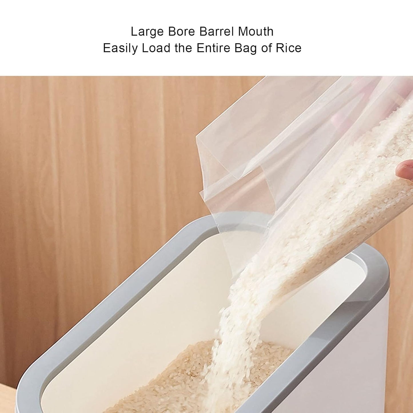 Rice Dispenser, 11 Lbs Grain Container Storage with Lid