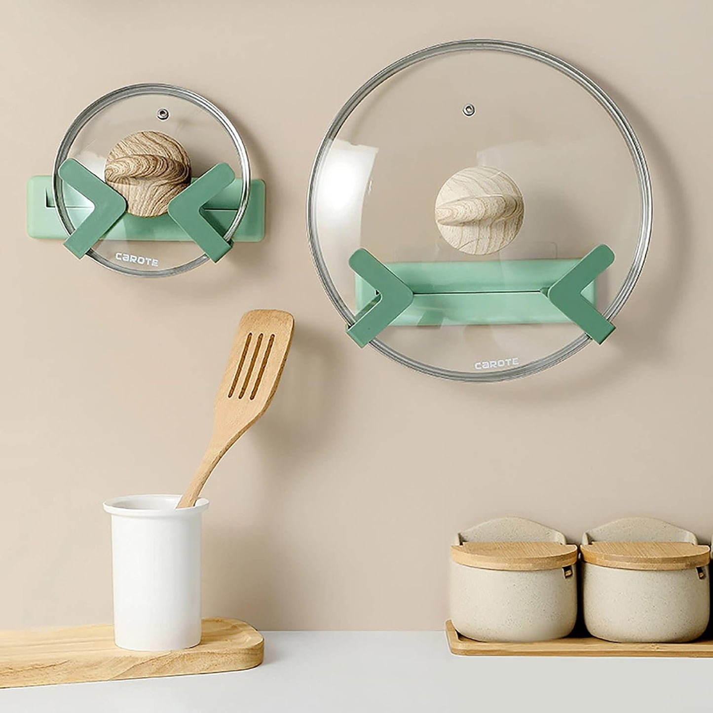 Wall Pot Lid Holder Mount Self Adhesive Holder