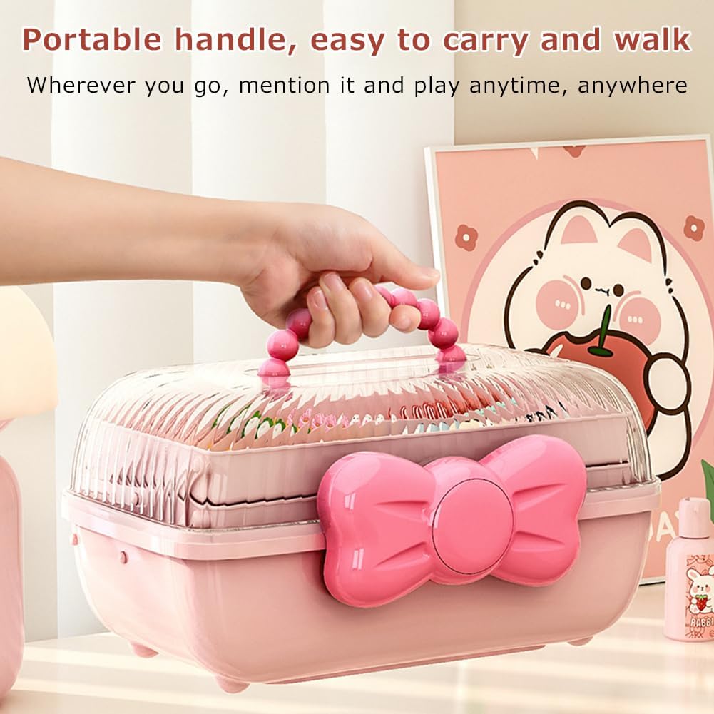 3-Layer Multipurpose Storage Box Cute Girls Hair Accessories Tackle Box (Box Only)