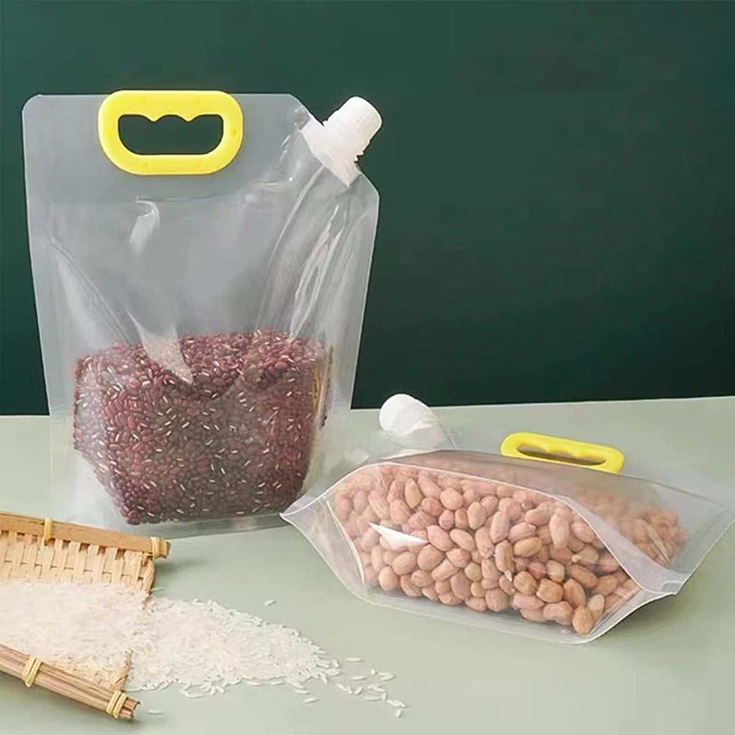 Grain Moisture-proof Sealed Bag, Transparent Grain Storage Suction Bags (2pcs)