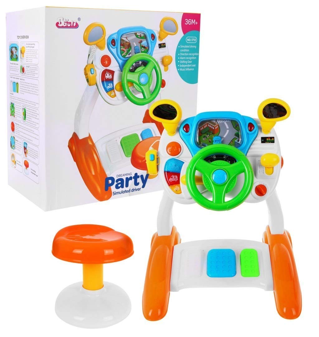 Simulation Car Drive with Steering Wheel Toys Baby Early Childhood Educational