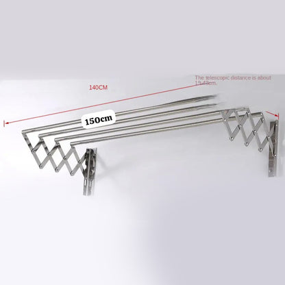Clothes Airer Towel Rack Folding Retractable Wall Mounted