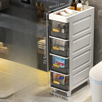 Vintage Style Slim Multi-Layer Storage Cabinet with Drawers | Delivery: 7 to 10 business days | Limited stocks available