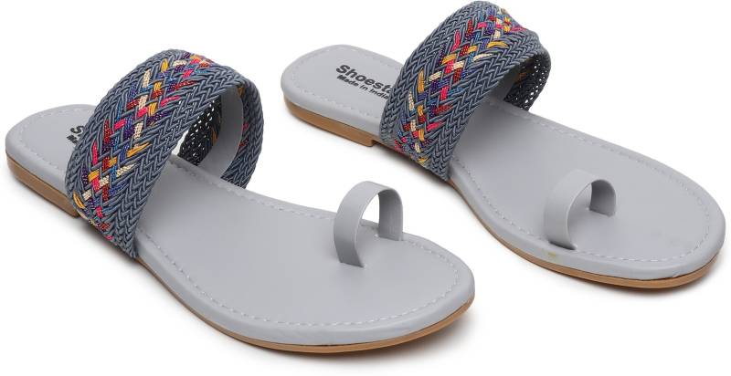 Women Flats Sandal Grey-KYAMSTORE