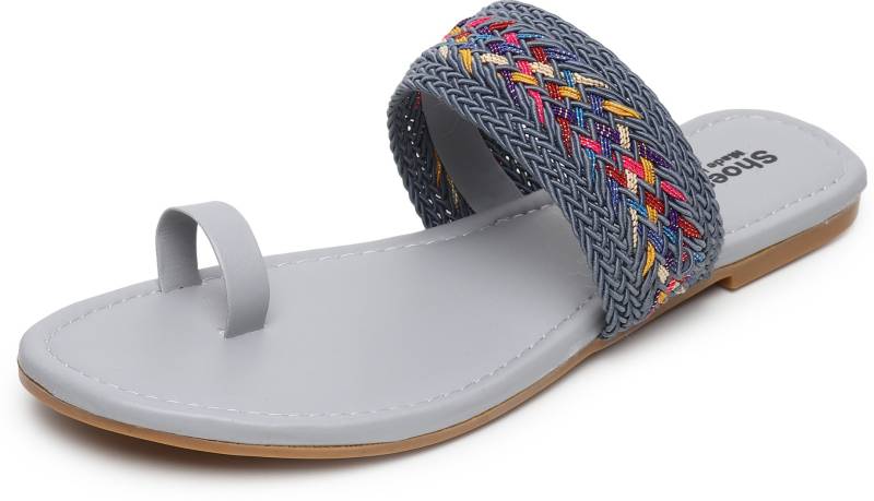 Women Flats Sandal Grey-KYAMSTORE