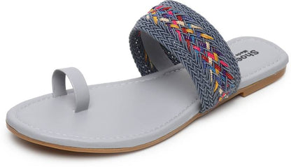 Women Flats Sandal Grey-KYAMSTORE