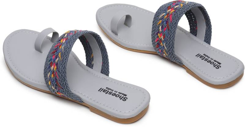 Women Flats Sandal Grey-KYAMSTORE