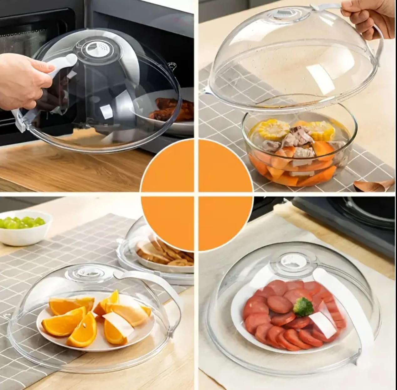 Microwave Oven Splash-proof Oilproof Cover with steam vent