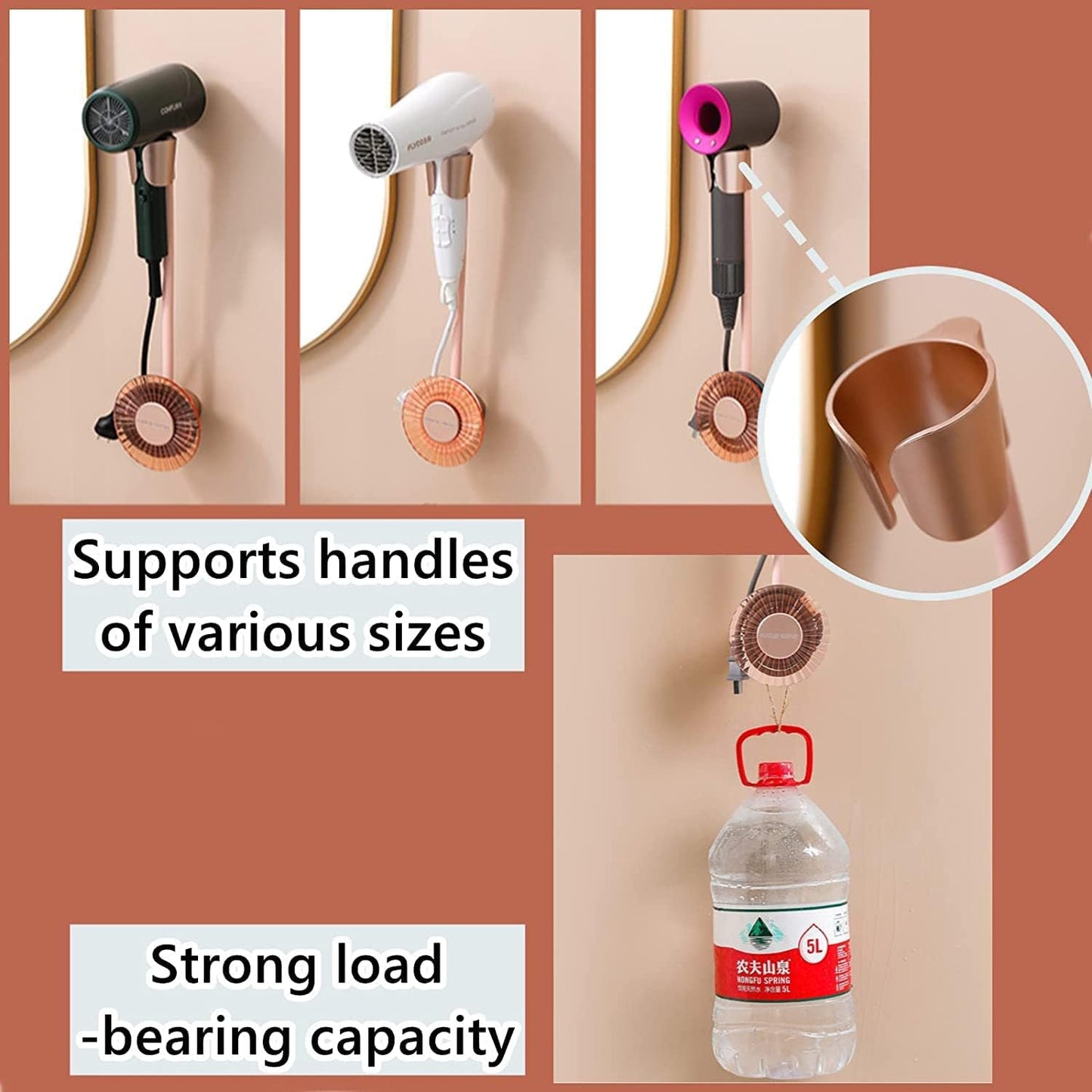 Rotating Adjustable Hands Free ABS Wall Mount Hair Dryer Holder | Limited stocks available