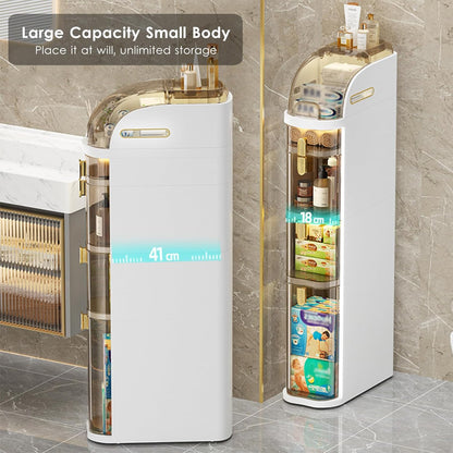 Slim Bathroom Storage Cabinet with 4 Tiers