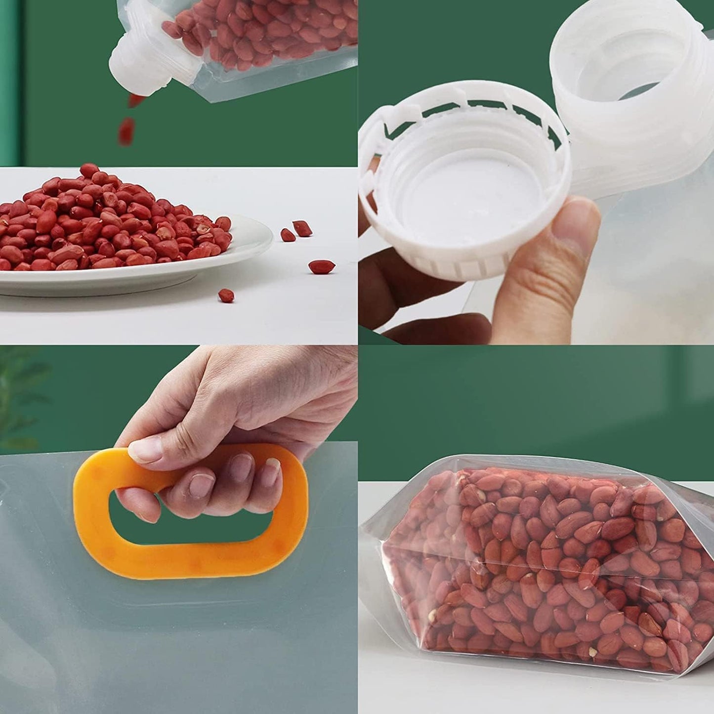 Grain Moisture-proof Sealed Bag, Transparent Grain Storage Suction Bags (2pcs)