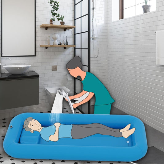 Inflatable Bathtub with Pillow PVC Shower Bathtub Easy to Drain for Home SPA