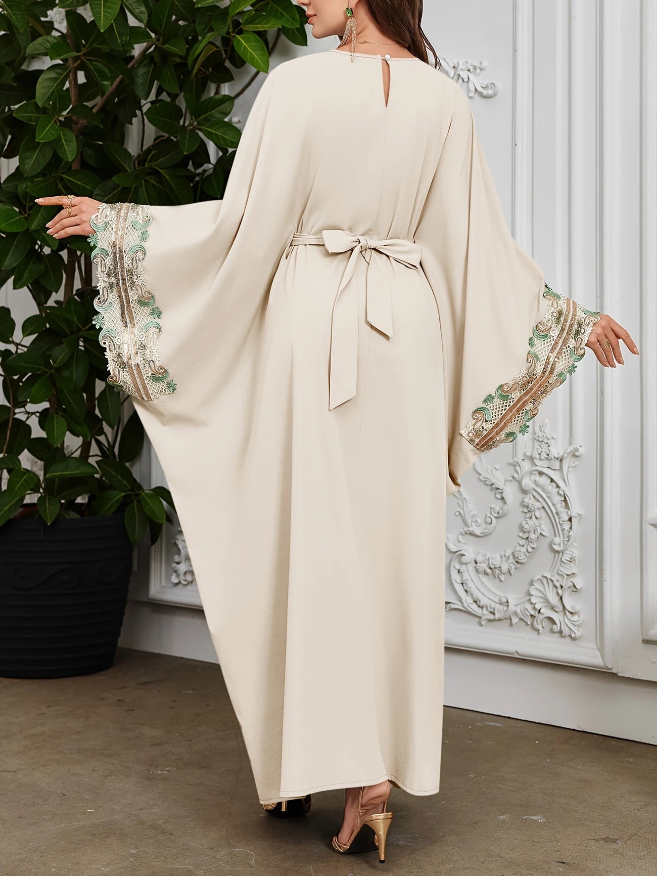Elegant Women's Purple Arabic Dress with Golden Embroidery | Delivery: 7 to 10 business days | Limited stocks available | Hurry before Sold Out