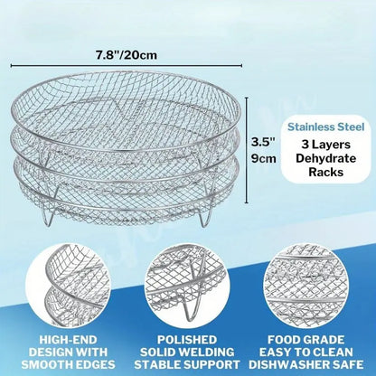 Stainless Steel Air Fryer Basket Set 3Pcs | Delivery: 5 to 10 business days | Limited stocks available | Hurry before Sold Out