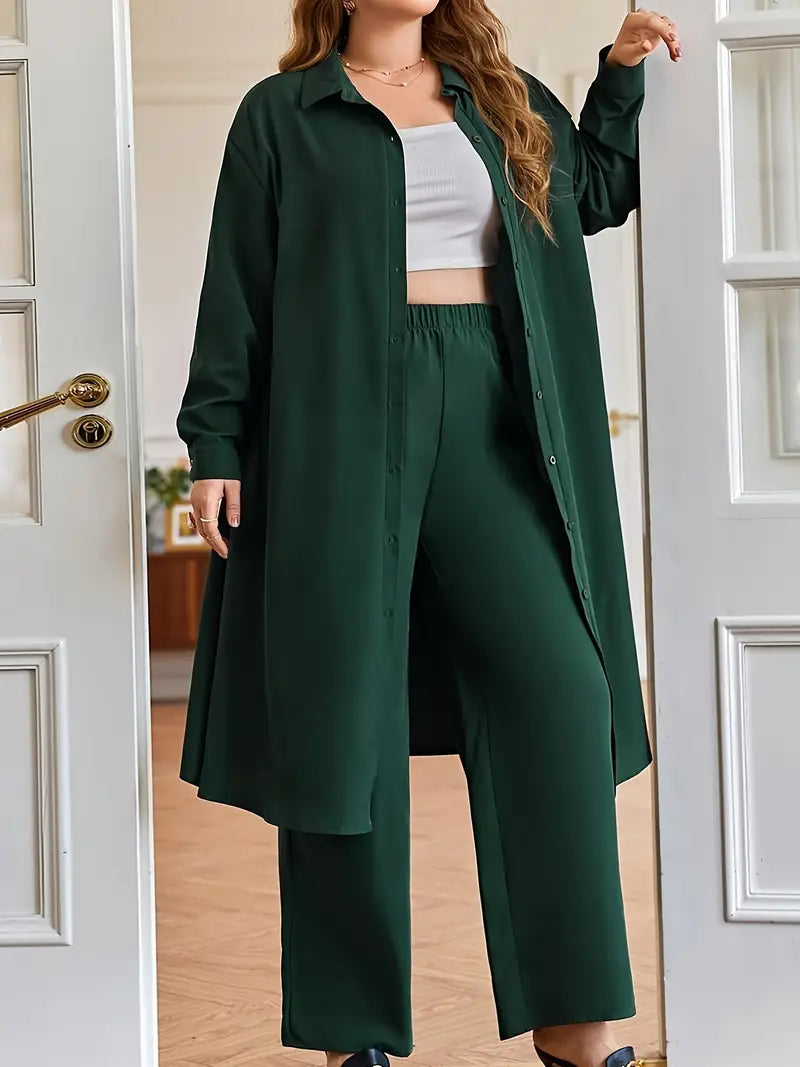 Plus Size Women's Casual Top and Pants Set | Delivery: 7 to 10 business days | Limited stocks available