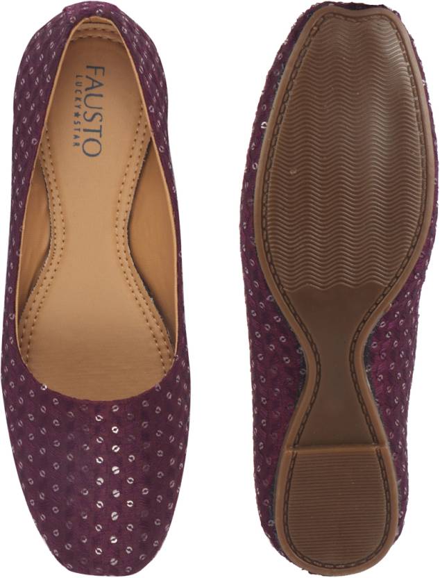 Embroidery Sequin Ethnic Slip On Juttis for Women-KYAMSTORE