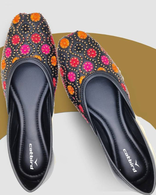 Punjabi Stone Work Ethnic Shoes Jutis For Women-KYAMSTORE