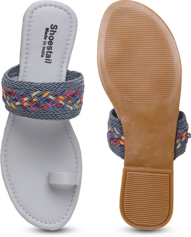 Women Flats Sandal Grey-KYAMSTORE