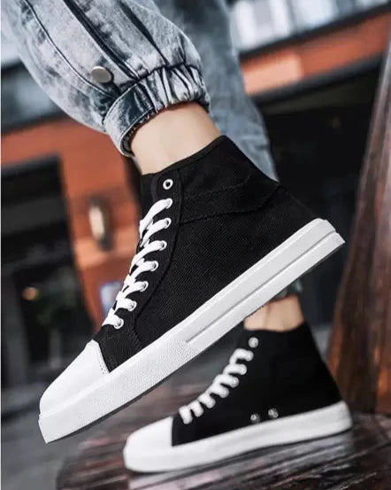 High Tops For Men (White & Black Mix)-KYAMSTORE