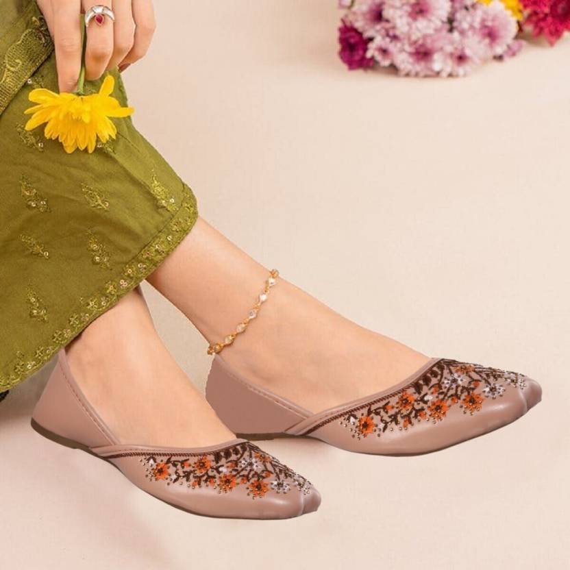 Women's Embroidery Ethnic Shoes Jutis For Women-KYAMSTORE