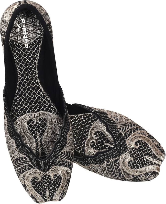 Embroidered Traditional Flats Mojari, Ethnic Shoes, Punjabi Jutis for Women-KYAMSTORE