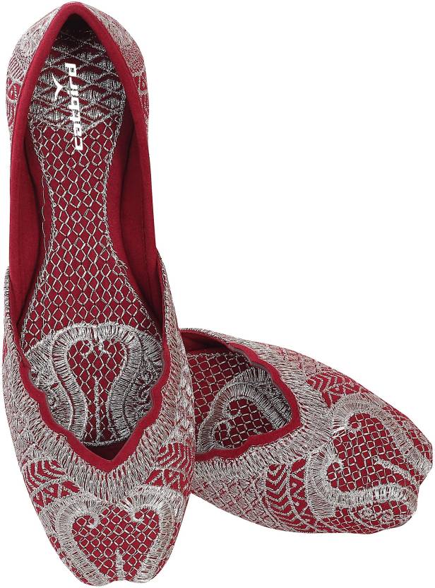 Embroidered Traditional Flats Mojari, Ethnic Shoes, Punjabi Jutis for Women-KYAMSTORE