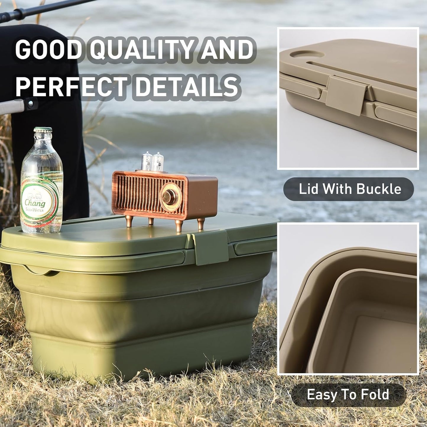 Foldable Picnic Basket | Large Capacity Camping Folding Basket with Table