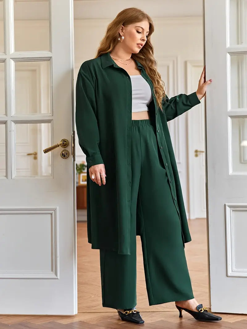 Plus Size Women's Casual Top and Pants Set | Delivery: 7 to 10 business days | Limited stocks available
