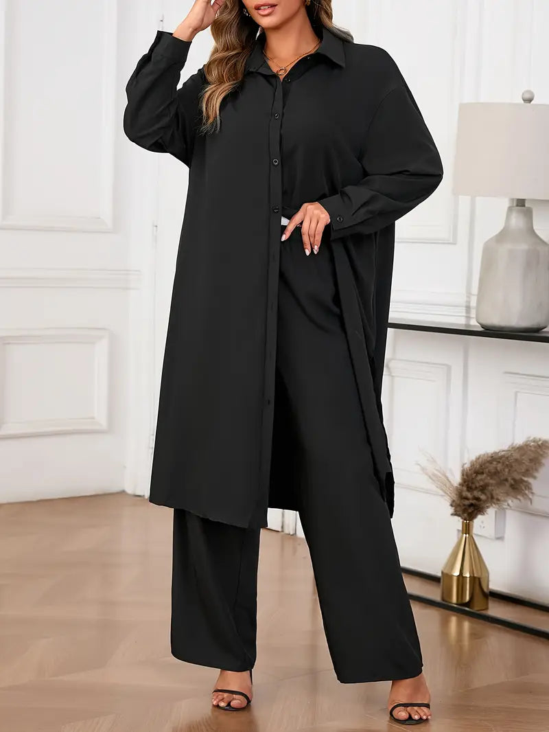 Plus Size Women's Casual Top and Pants Set | Delivery: 7 to 10 business days | Limited stocks available