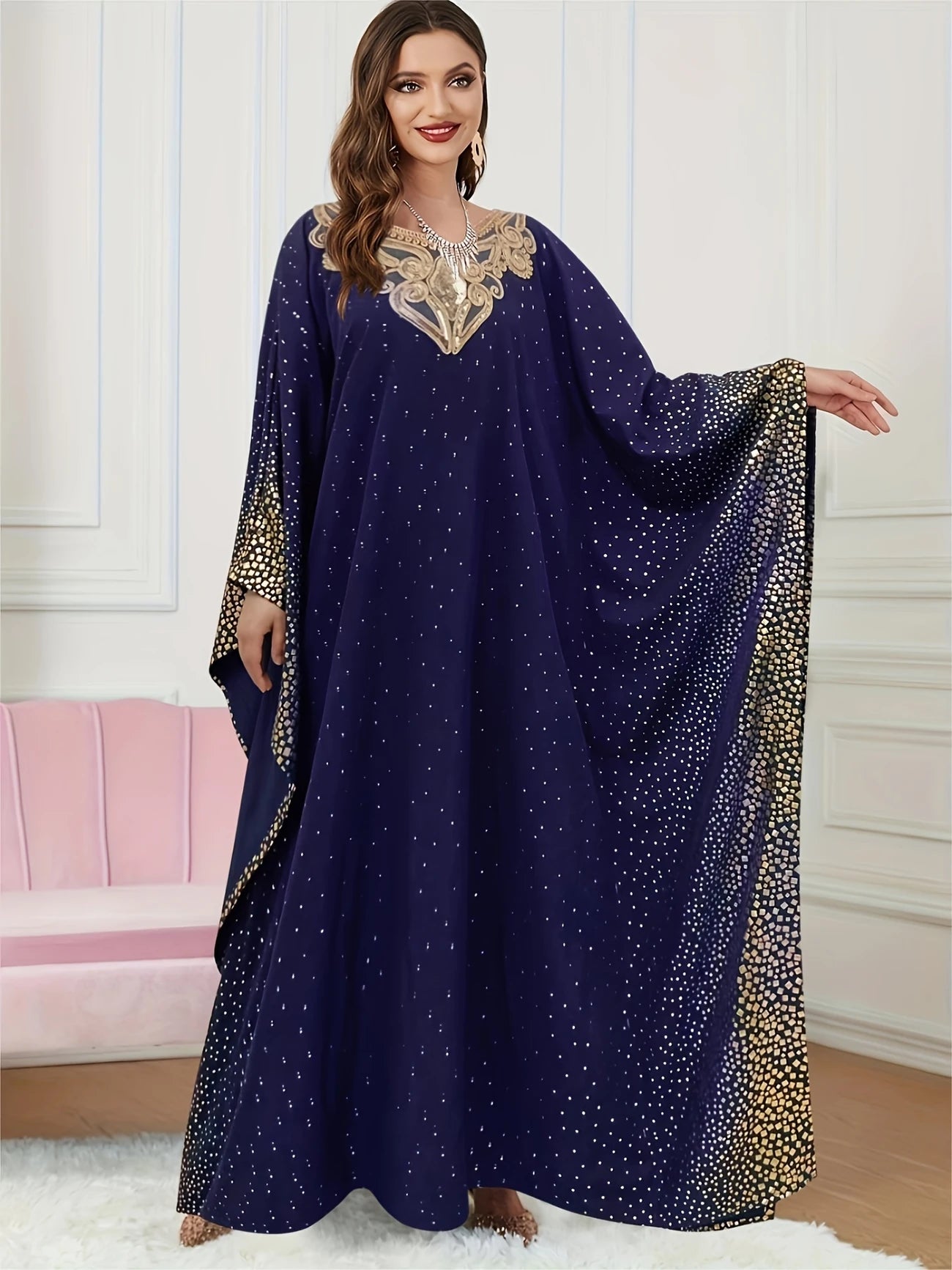 Middle East Fashion Elegant Hot Stamping Print | Delivery: 7 to 10 business days | Limited stocks available | Hurry before Sold Out