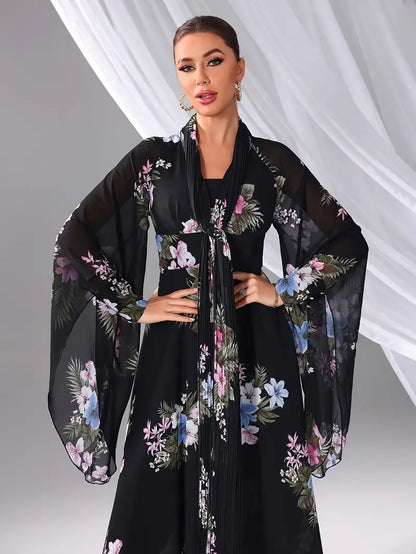 Elegant Floral Sequin Embellished Off-Shoulder Halter Dress | Delivery: 7 to 10 business days | Limited stocks available | Hurry before Sold Out