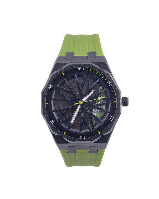Coral Men’s Watch, New Stylish Wheel Rolling Dial, Wheel Watch | Silicone Rubber Strap (9184)-KYAMSTORE