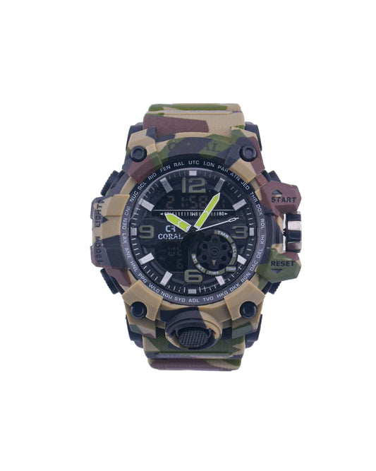 Coral Premium Fashion Military Sports Watch For Men | Silicone Rubber Strap (1042)-KYAMSTORE