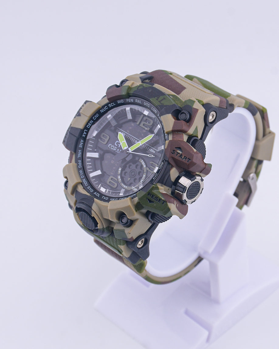 Coral Premium Fashion Military Sports Watch For Men | Silicone Rubber Strap (1042)-KYAMSTORE