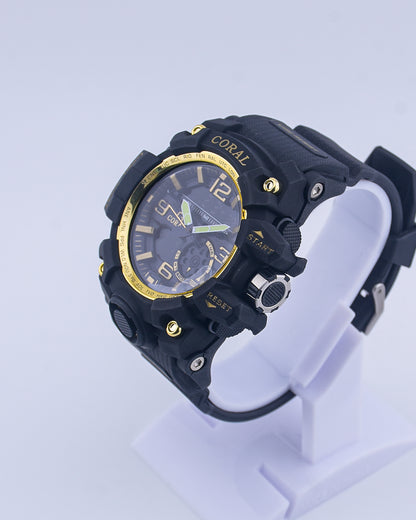 Coral Premium Fashion Sports Watch For Men | Silicone Rubber Strap (1042)-KYAMSTORE