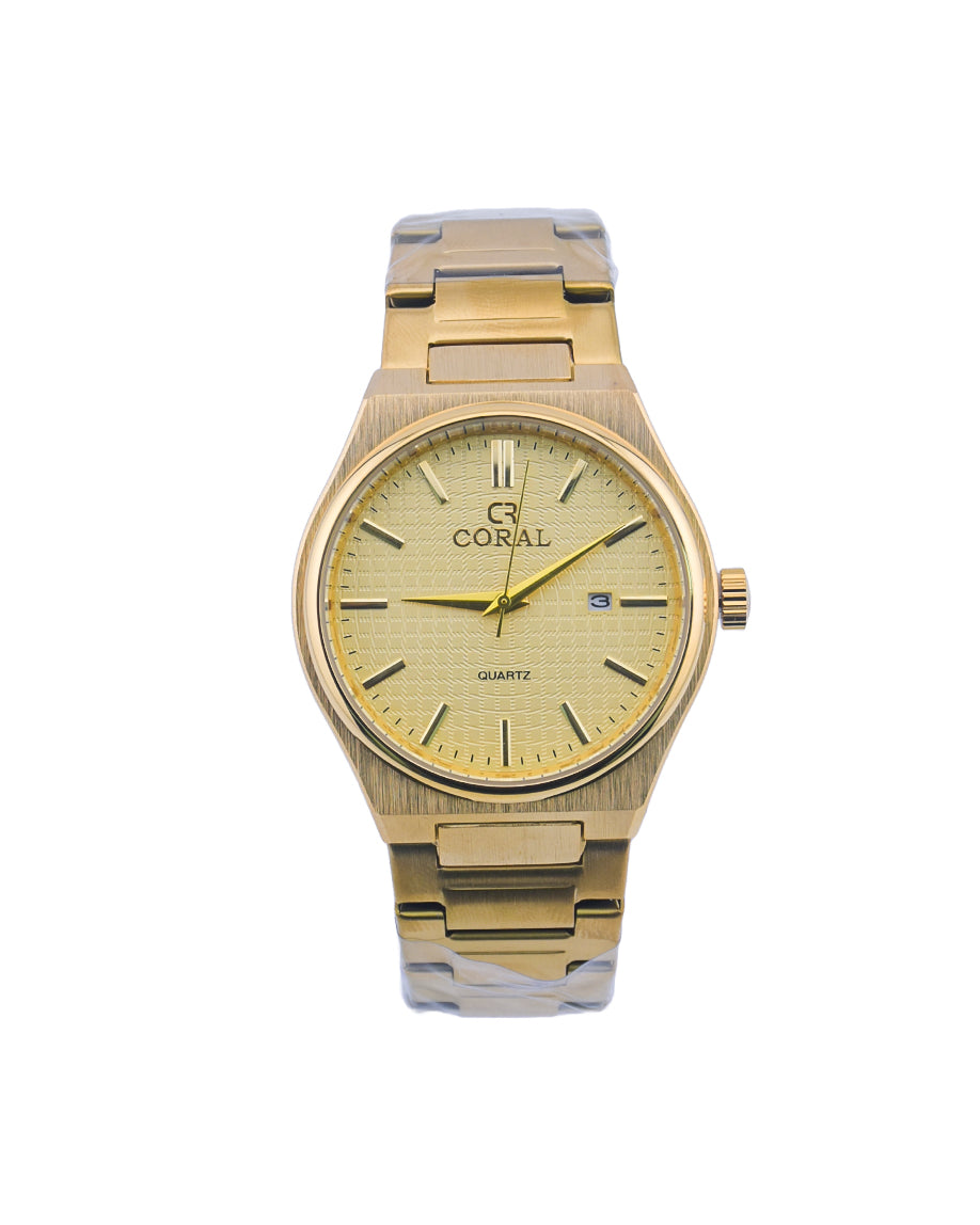 Coral Premium Quality Swiss Quartz Watch For Men | Stainless Steel Strap (9169)-KYAMSTORE
