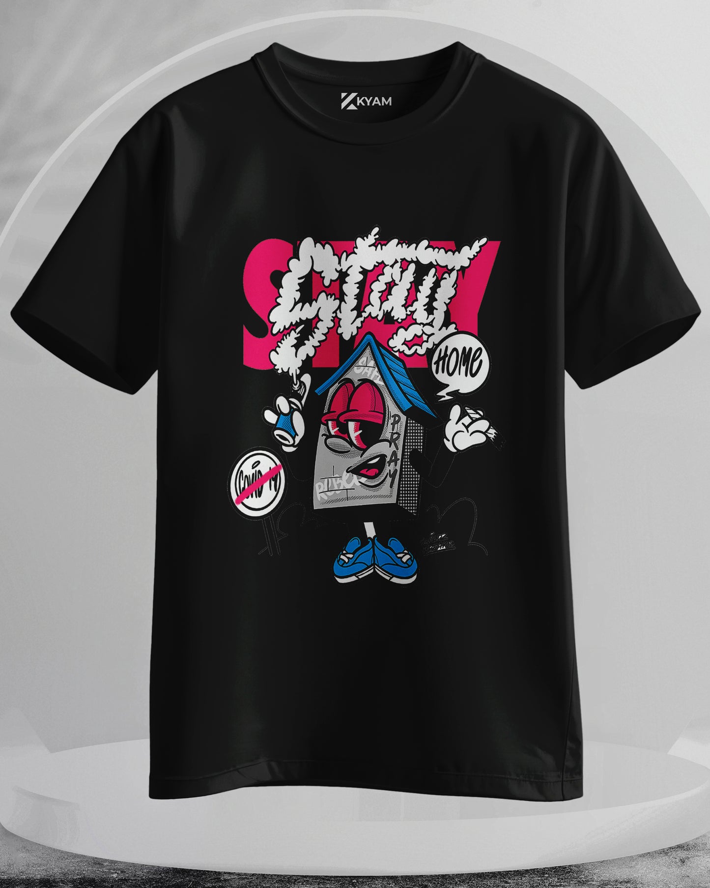 Stay Home - Men Stylish Printed T-Shirts – (Regular)