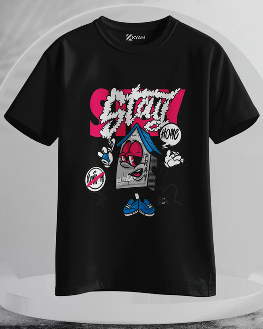 Stay Home - Men Stylish Printed T-Shirts – (Regular)