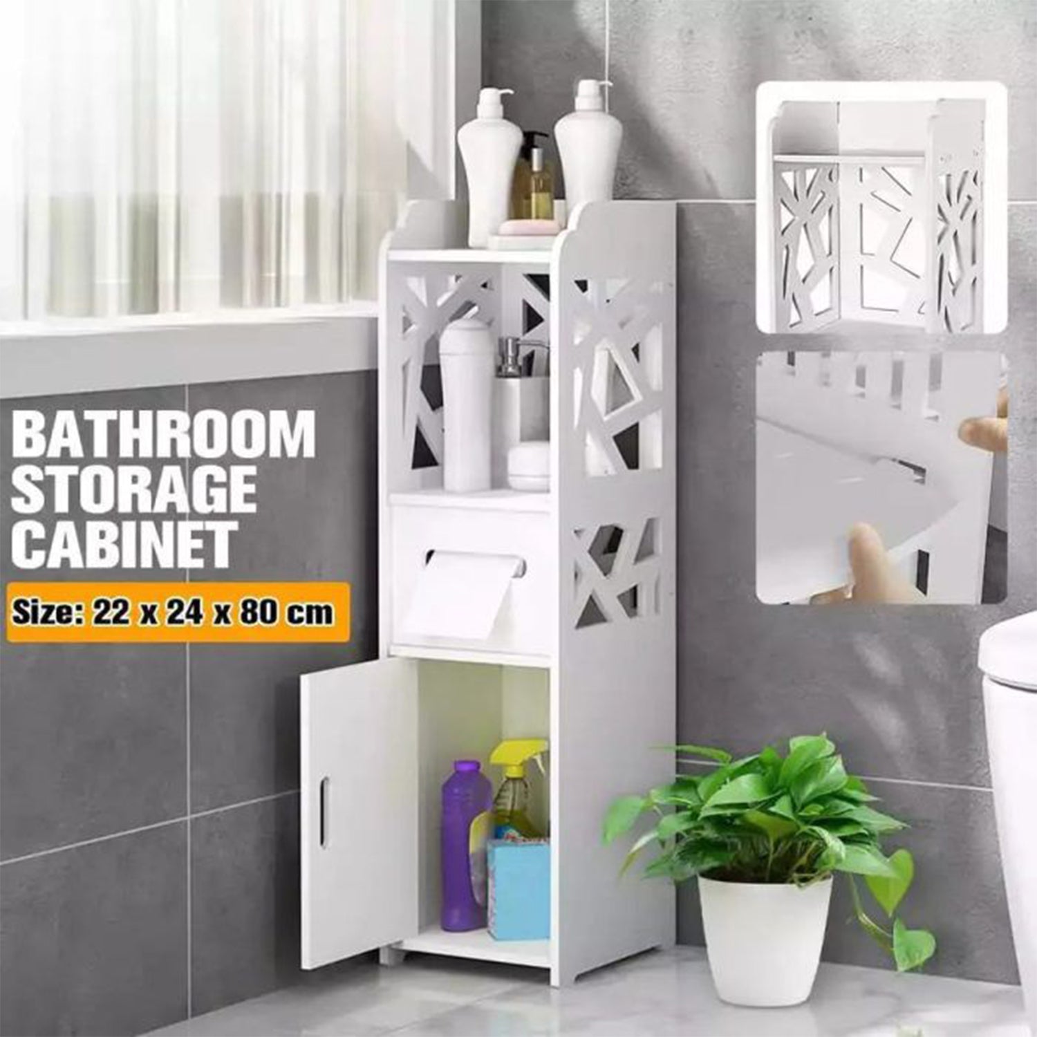 White Shelf Corner Cabinet-KYAMSTORE