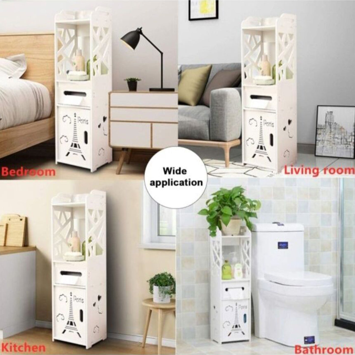 White Shelf Corner Cabinet-KYAMSTORE