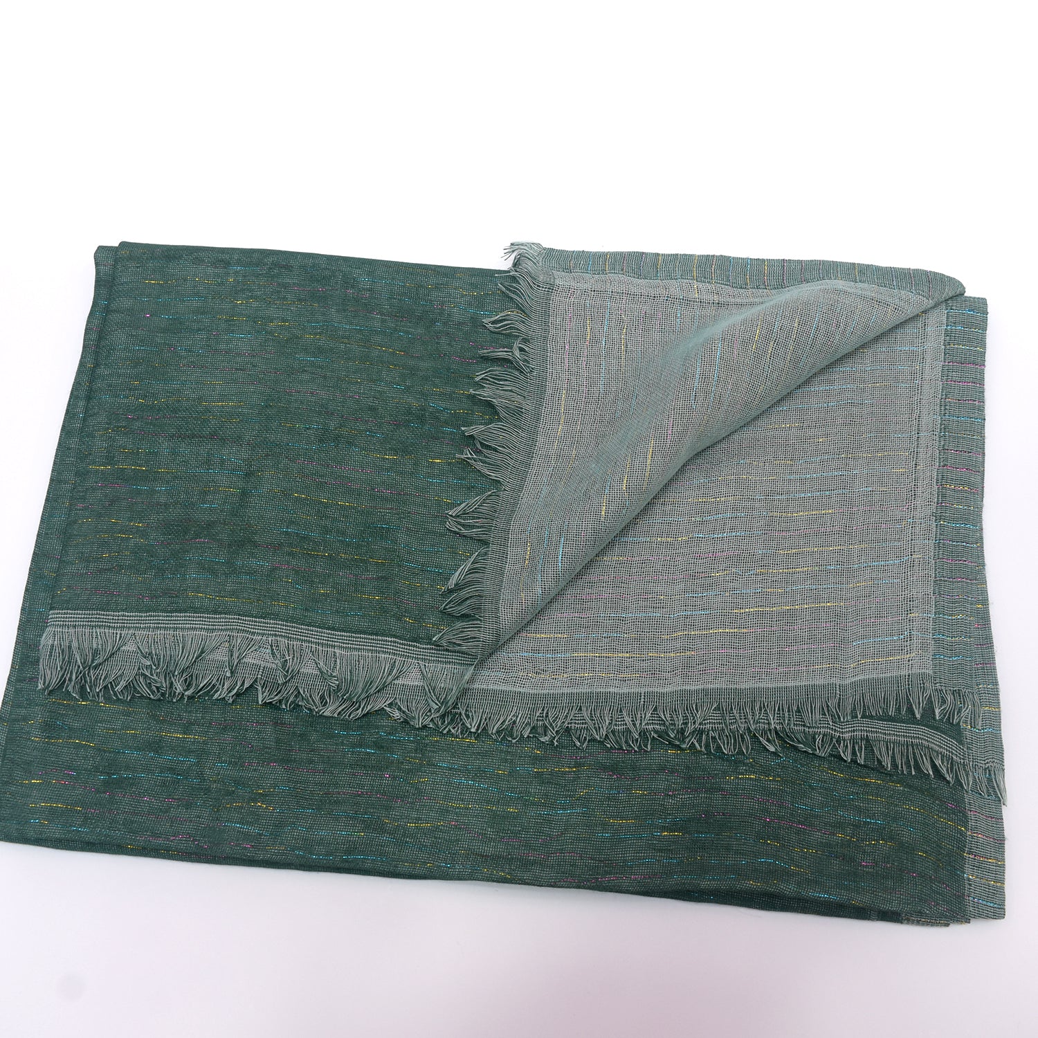 Premium Cotton Shawl with Shinning Tread Lines-KYAMSTORE