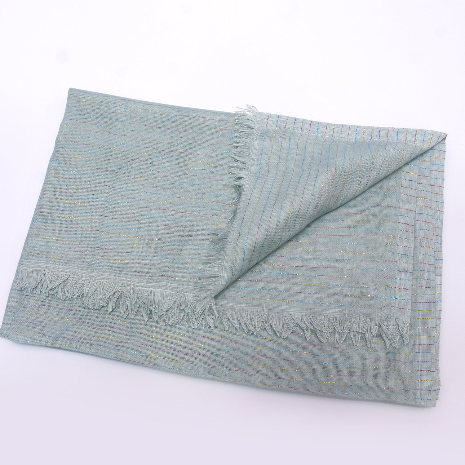 Premium Cotton Shawl with Shinning Tread Lines-KYAMSTORE