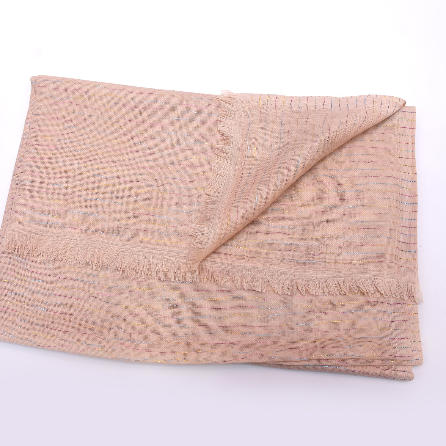 Premium Cotton Shawl with Shinning Tread Lines-KYAMSTORE