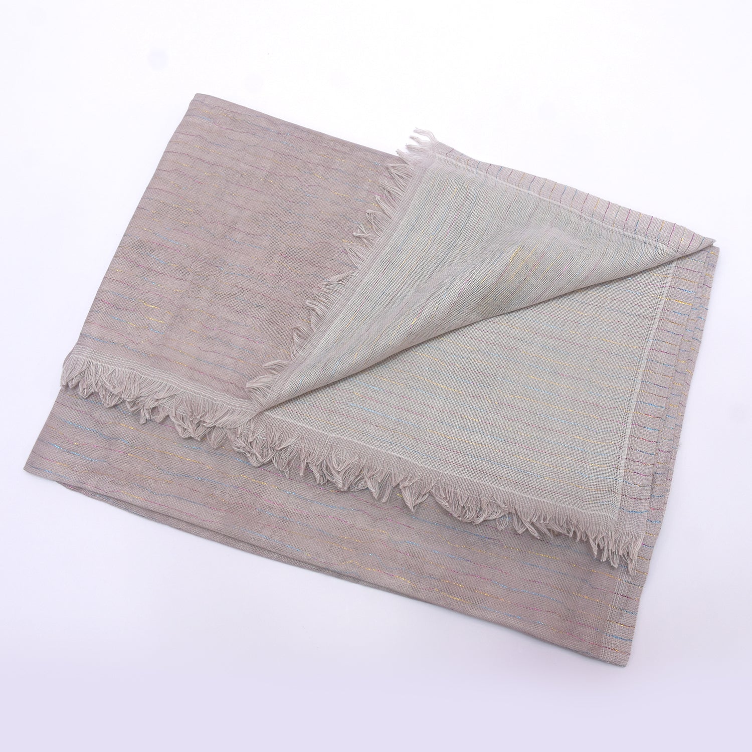 Premium Cotton Shawl with Shinning Tread Lines-KYAMSTORE