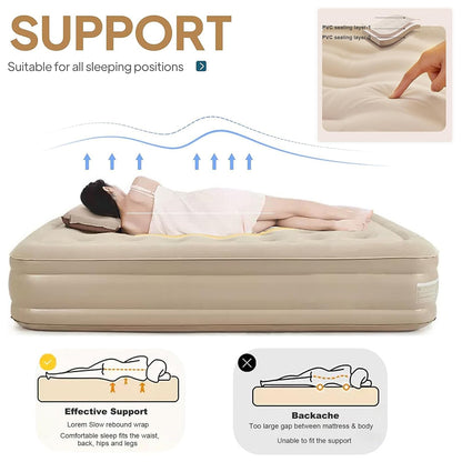 Inflatable Travel Mattress with Built-in Pump for Camping & Road Trips-KYAMSTORE