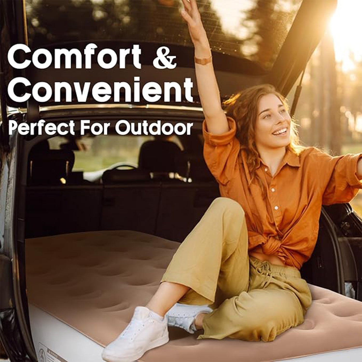 Inflatable Travel Mattress with Built-in Pump for Camping & Road Trips-KYAMSTORE