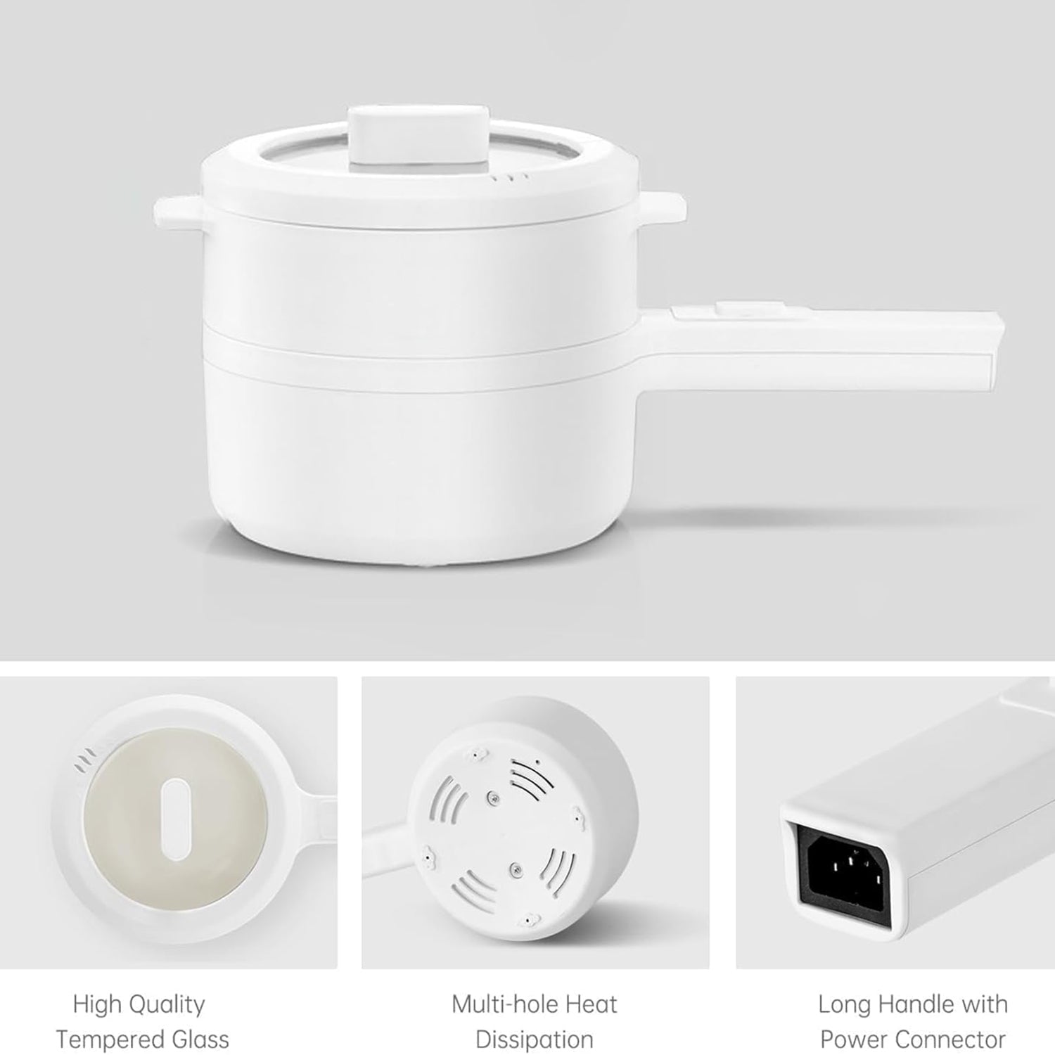 Electric Non-Stick Hot Pot Pan with Steamer-KYAMSTORE