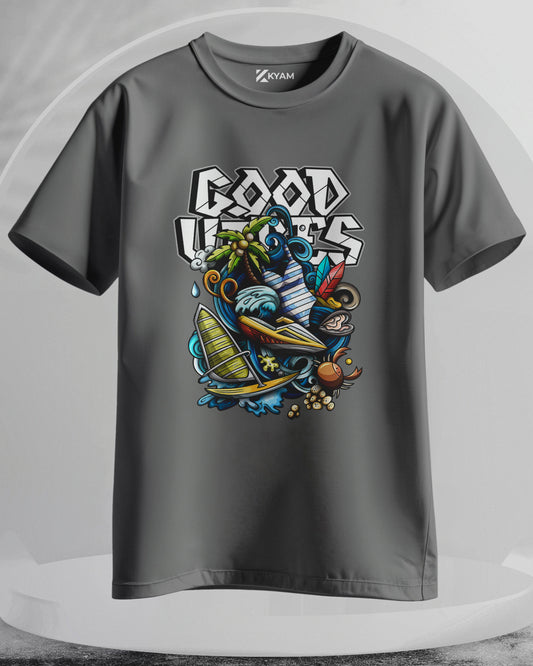 Good Vibes - Men Stylish Printed T-Shirts – (Regular)
