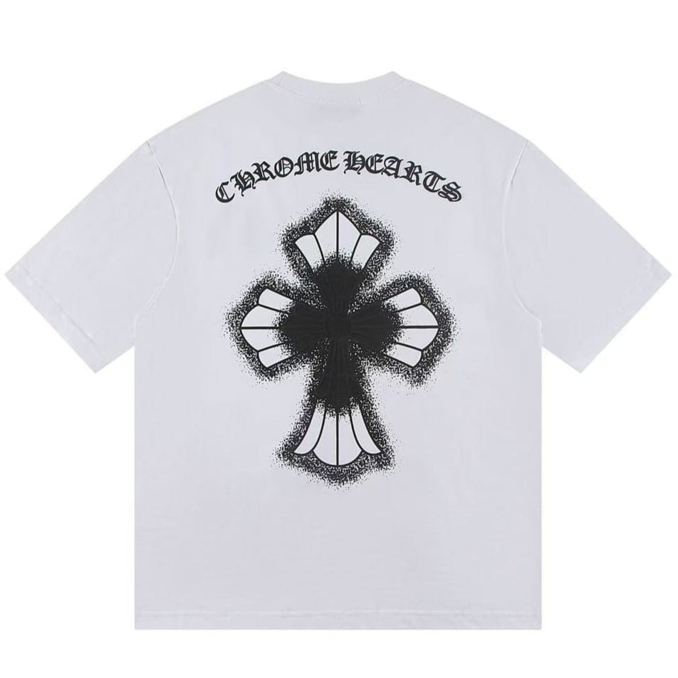Unisex Oversize Chrome Hearts Printed Boxy Fit Thick Fabric T-Shirt - (Back Print)